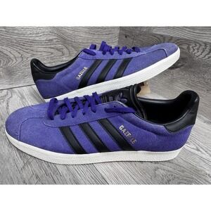Adidas Originals Gazelle Shoes Mens Size 9.5 Purple Black Suede Sneakers BZ0034
